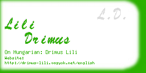 lili drimus business card